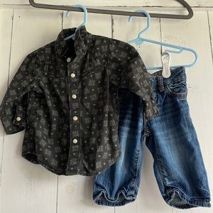 Gap Jeans and Button Down Shirt Outfit